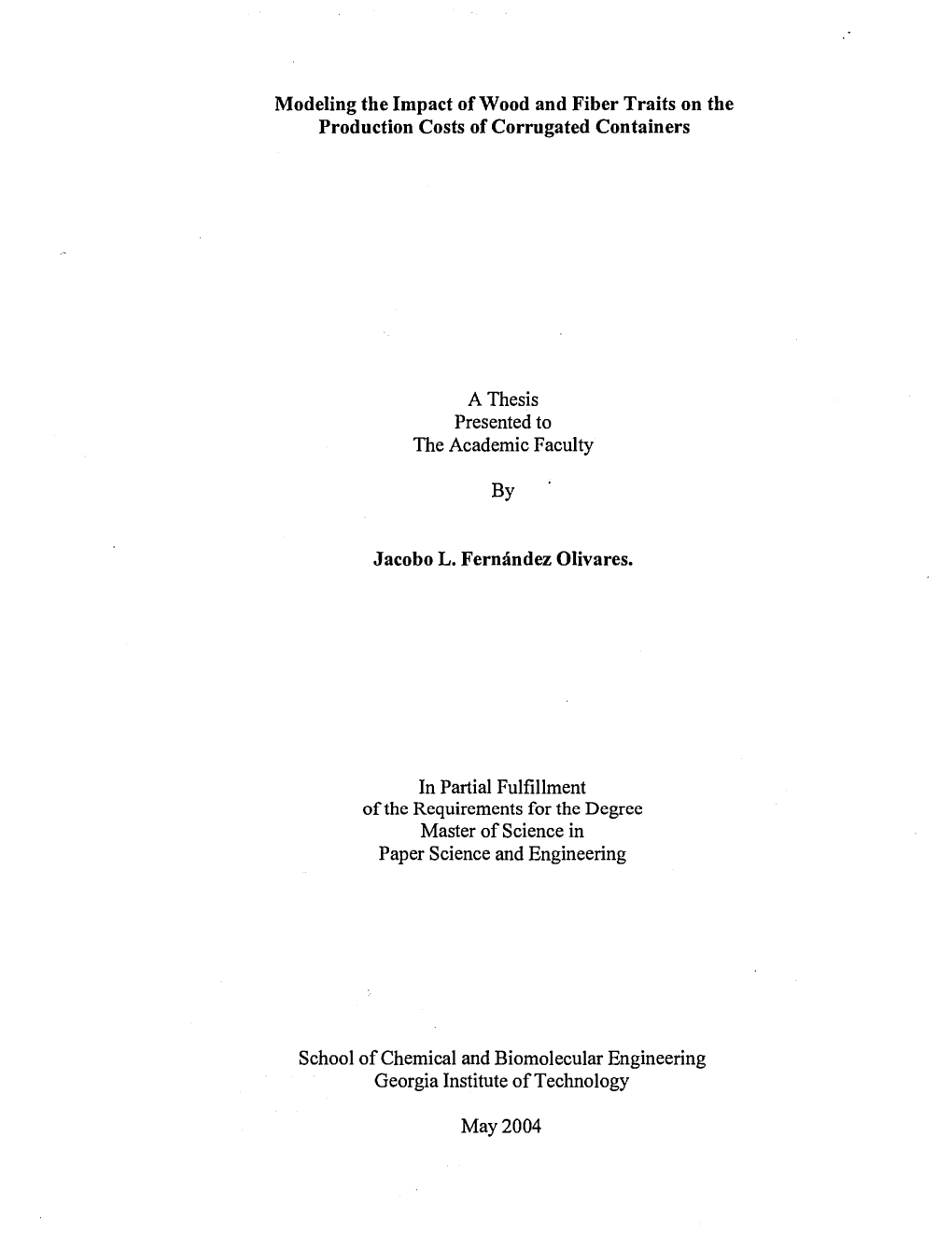 Modeling the Impact of Wood and Fiber Traits on the Production Costs of Corrugated Containers