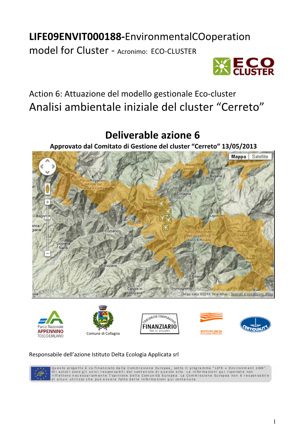 Analisi Ambientale Iniziale Del Cluster "Cerreto Laghi"