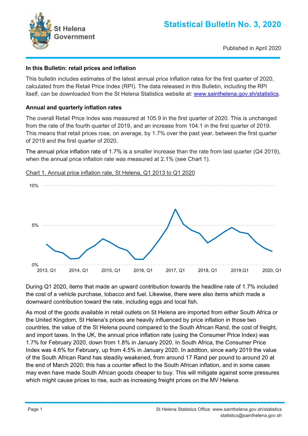 Statistical Bulletin No. 3, 2020