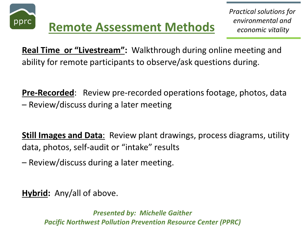 Remote Assessments