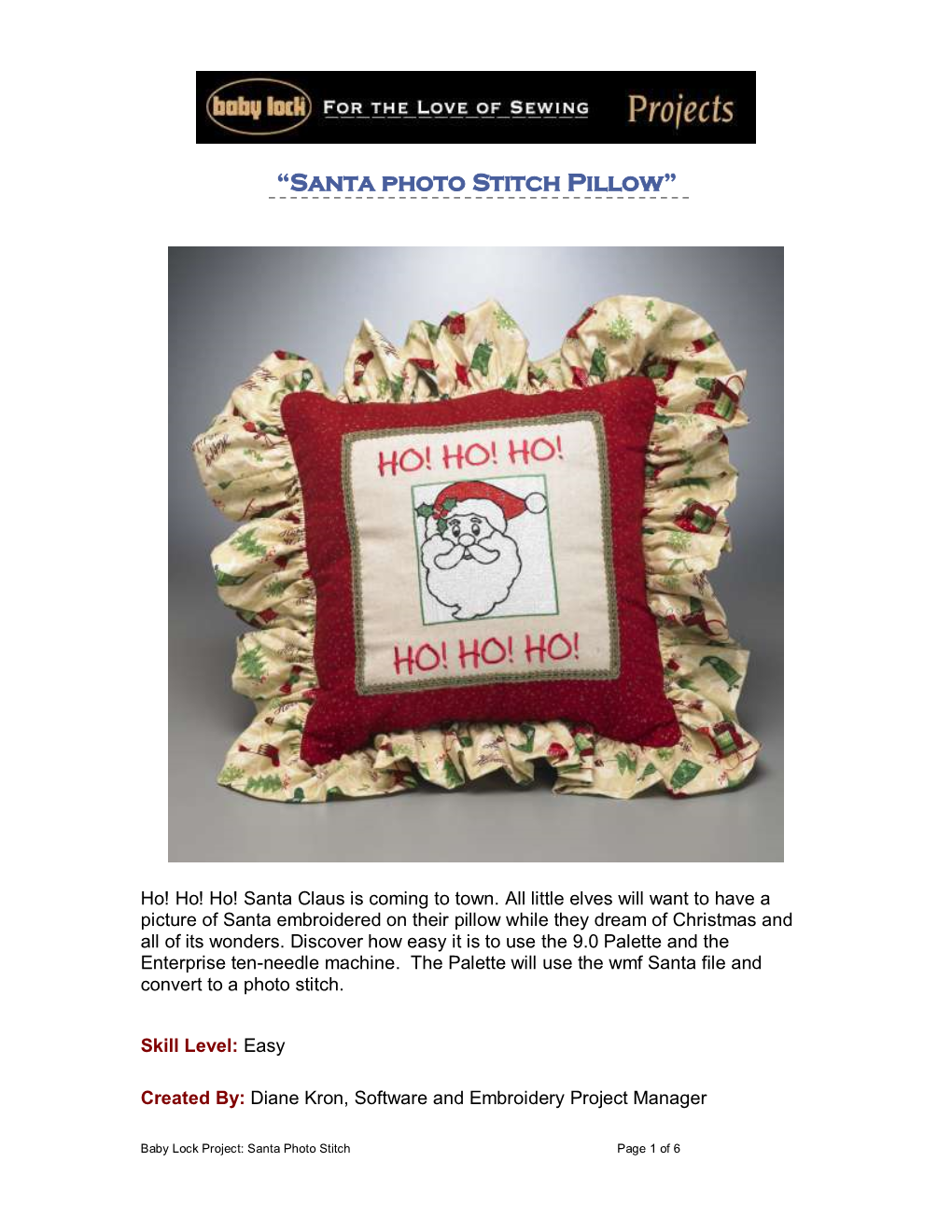 Santa Photo Stitch Pillow”