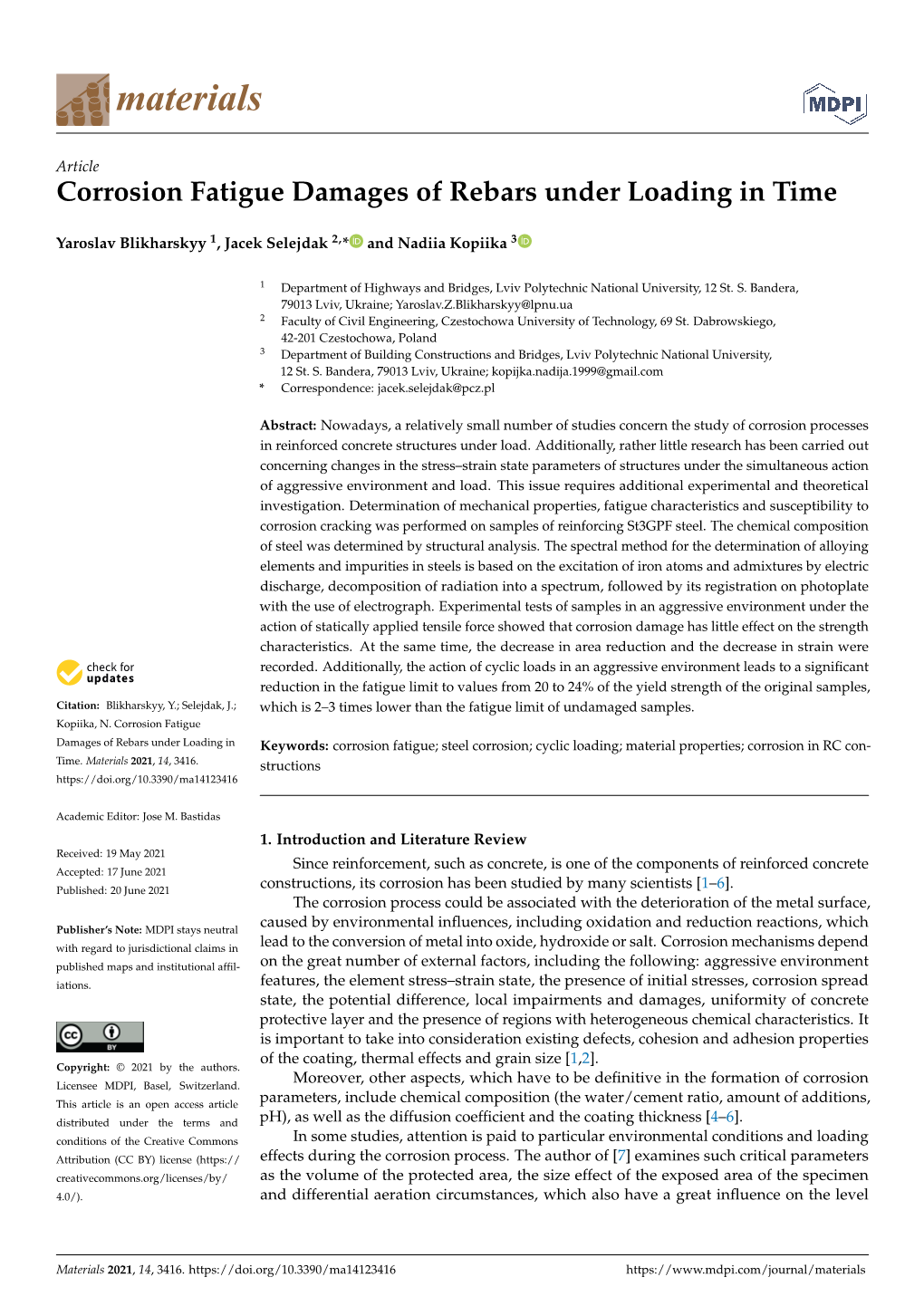 Corrosion Fatigue Damages of Rebars Under Loading in Time