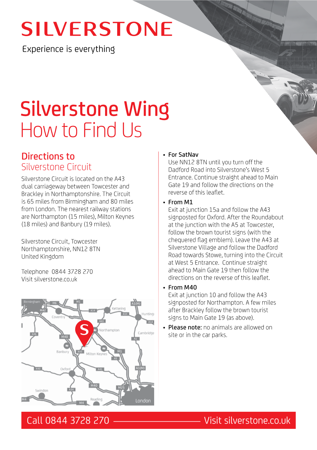 Silverstone Wing How to Find Us