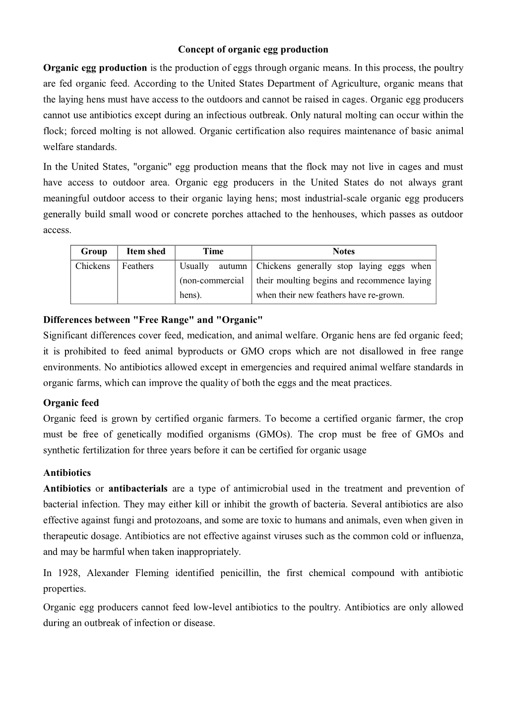 Concept of Organic Egg Production Organic Egg Production Is The