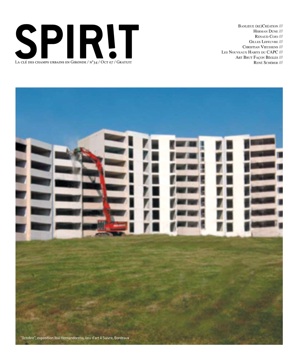 La Clé Des Champs Urbains En Gironde / N°34 / Oct 07 / Gratuit René Schérer