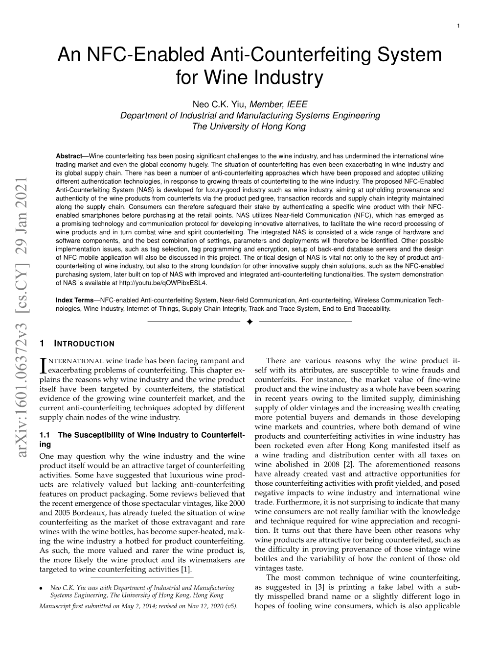 An NFC-Enabled Anti-Counterfeiting System for Wine Industry