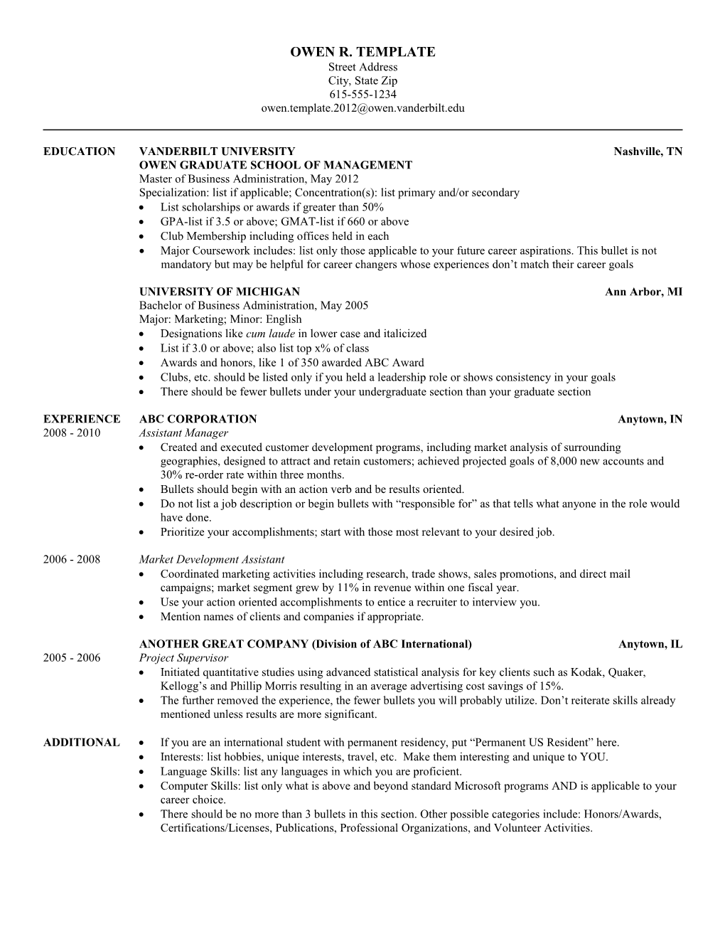 OWEN Resume Template