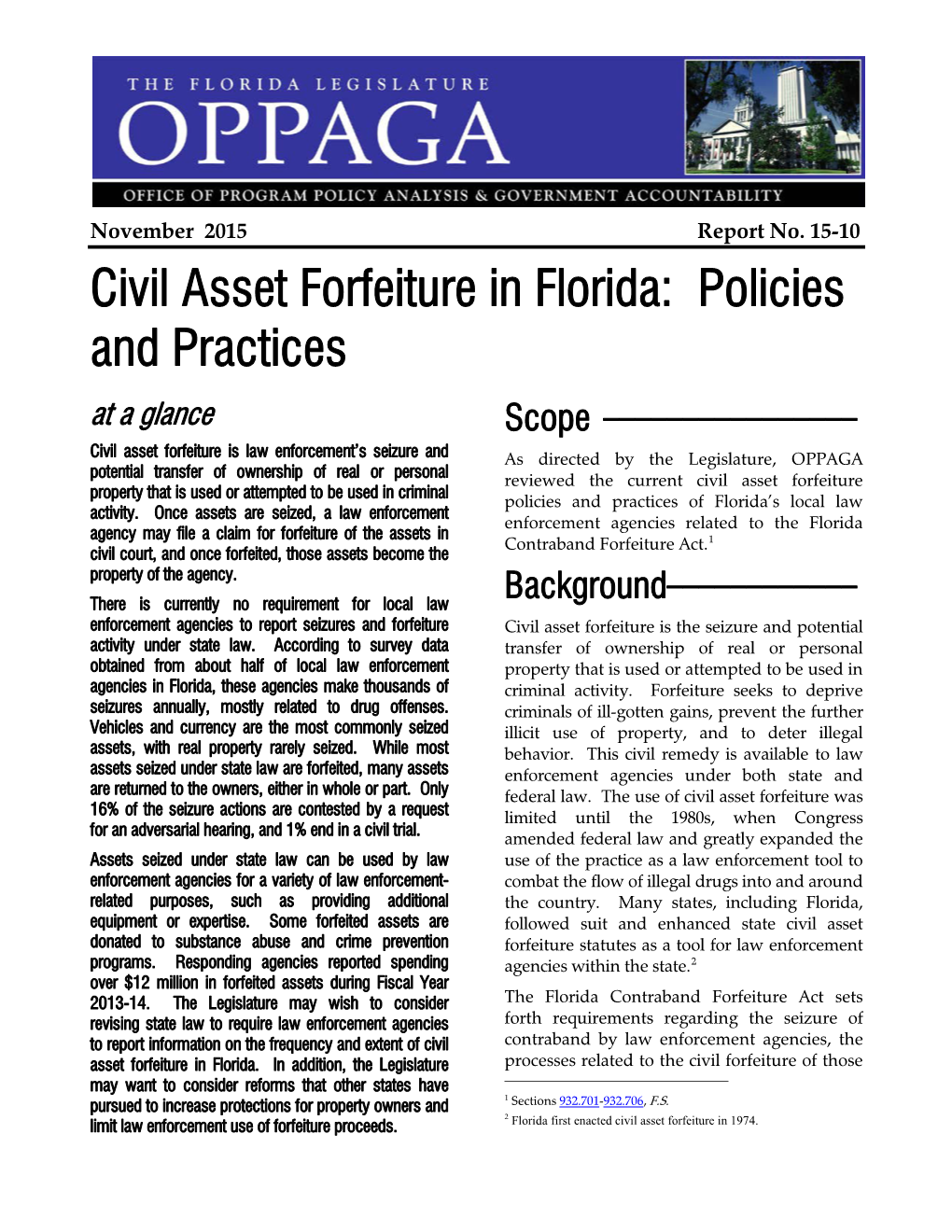 Civil Asset Forfeiture in Florida