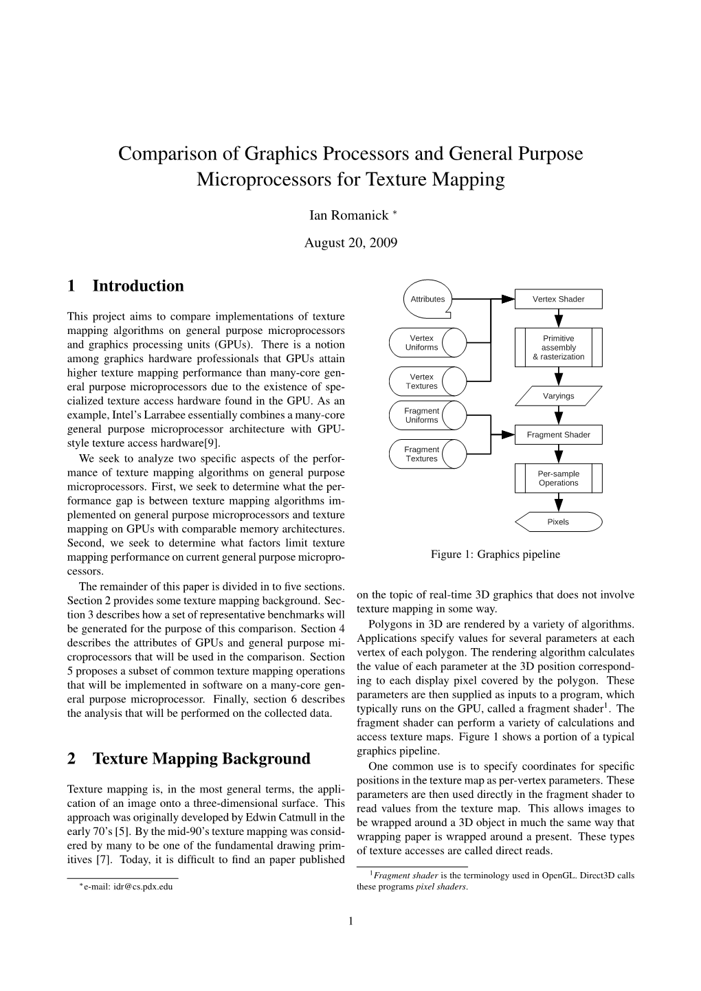 Comparison of Graphics Processors and General Purpose Microprocessors for Texture Mapping