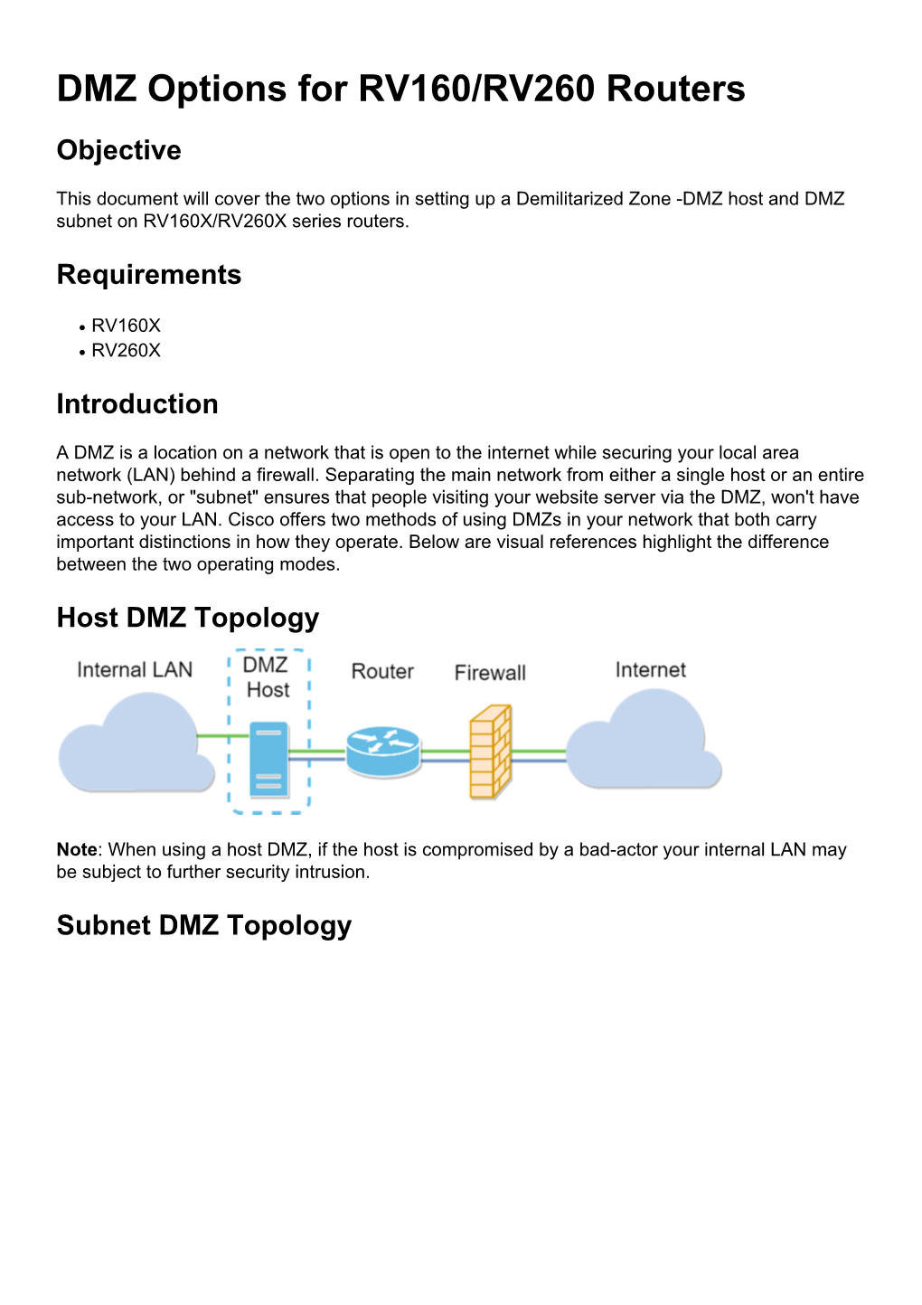 DMZ Options for RV160/RV260 Routers