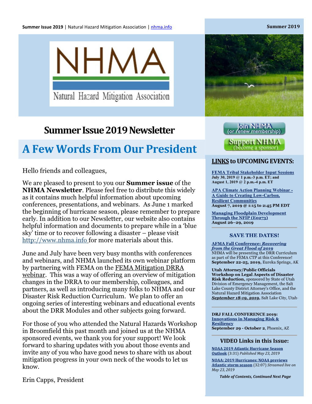 SUMMER-2019 NHMA Newsletter