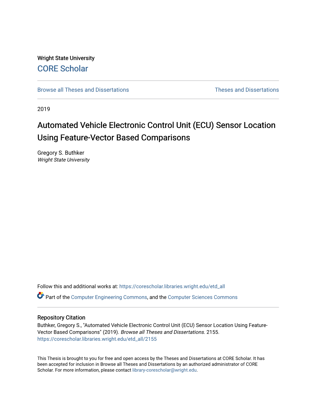 Automated Vehicle Electronic Control Unit (ECU) Sensor Location Using Feature-Vector Based Comparisons