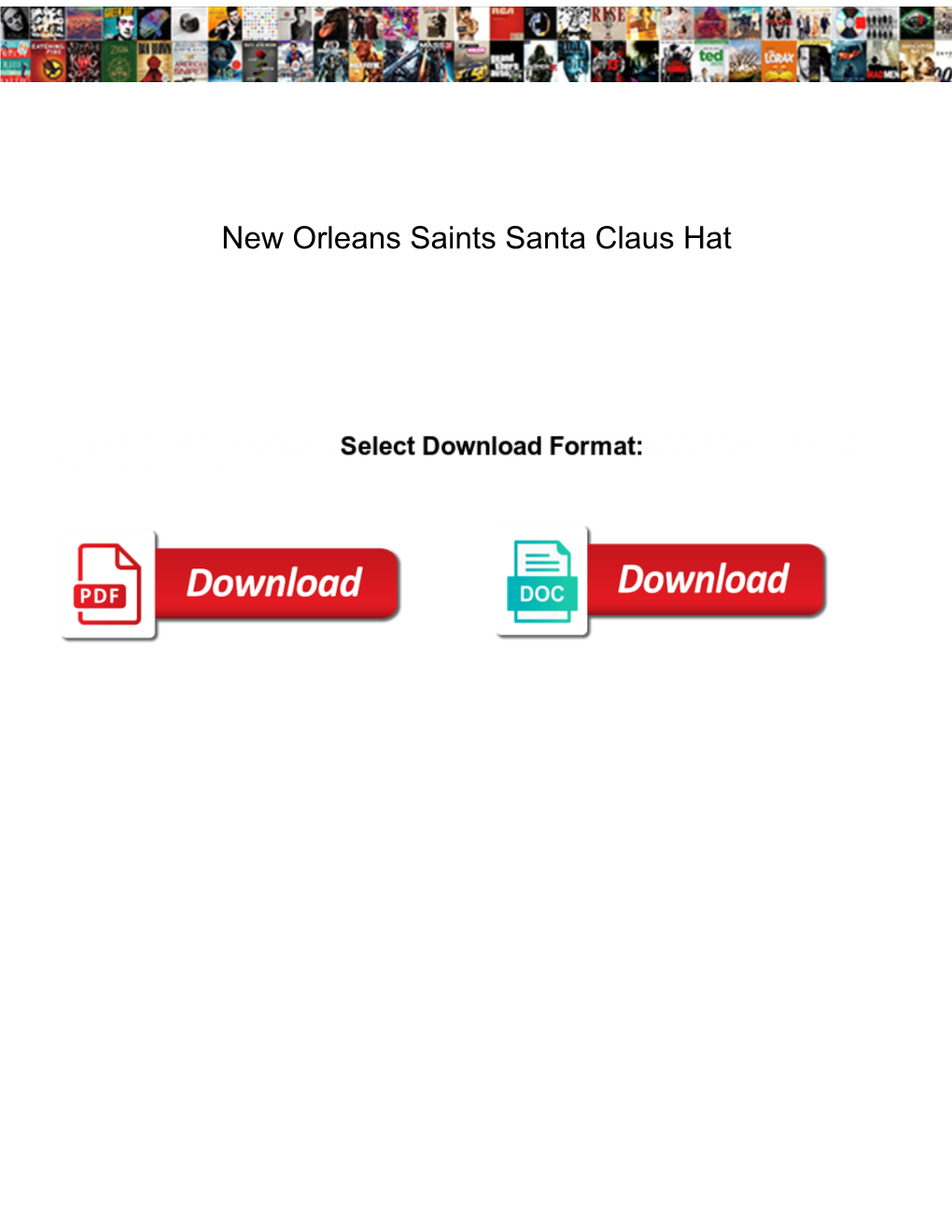 New Orleans Saints Santa Claus Hat