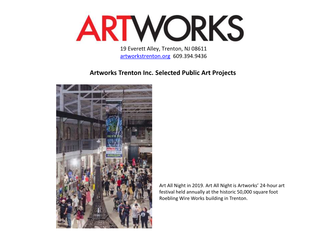 Artworks Trenton Inc. Selected Public Art Projects