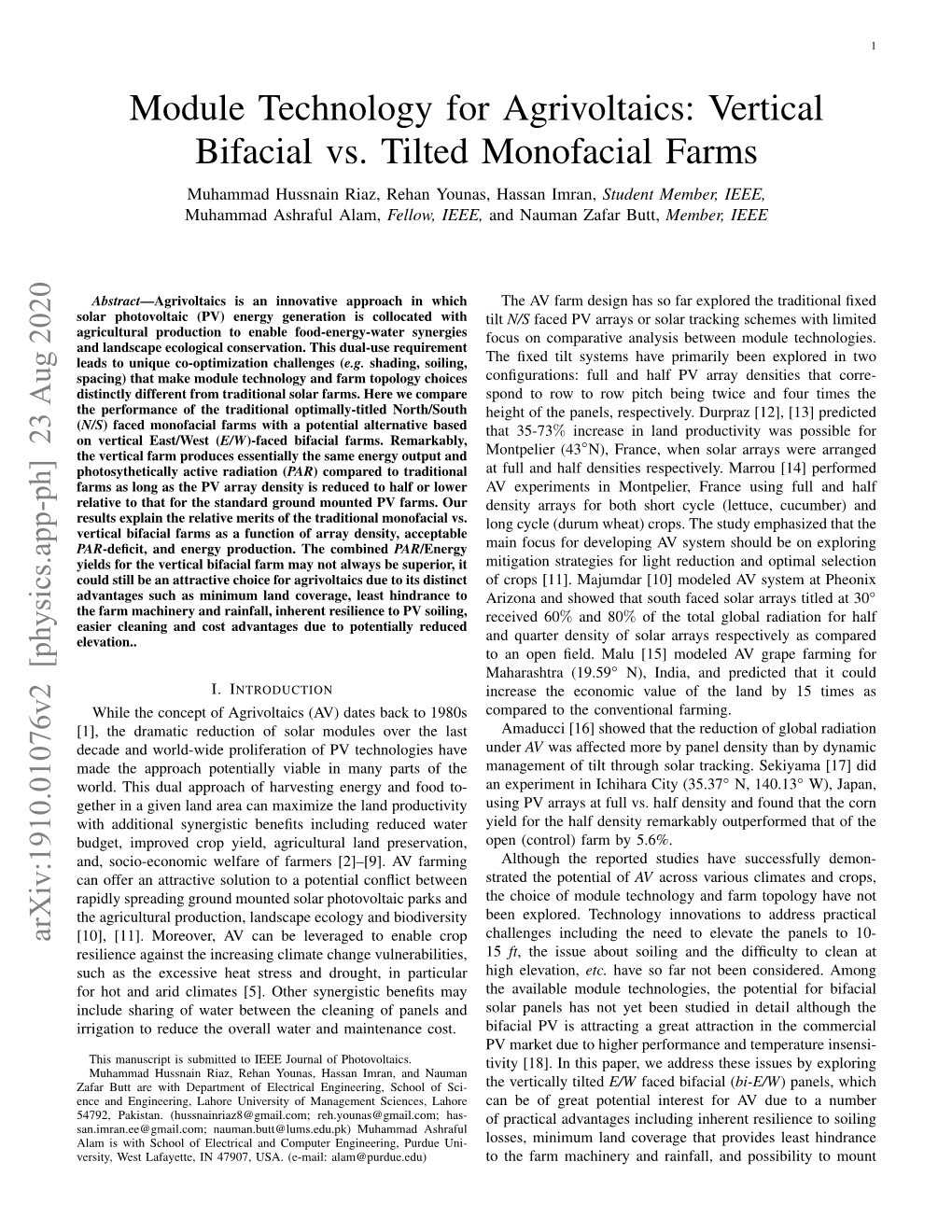 Module Technology for Agrivoltaics: Vertical Bifacial Vs. Tilted