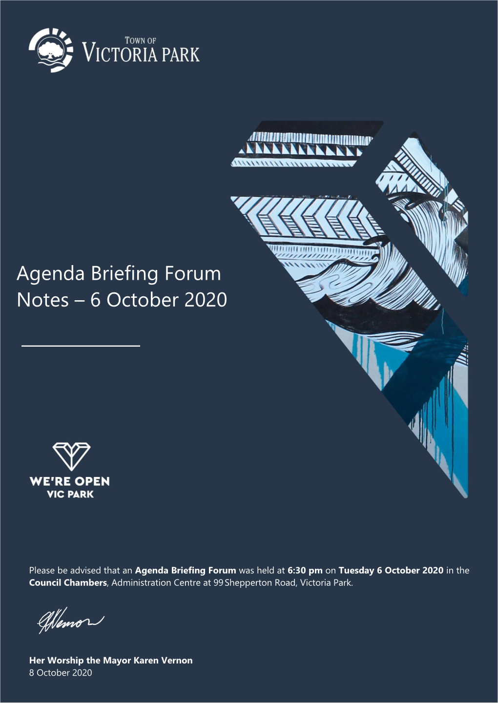 Agenda Briefing Forum Notes – 6 October 2020