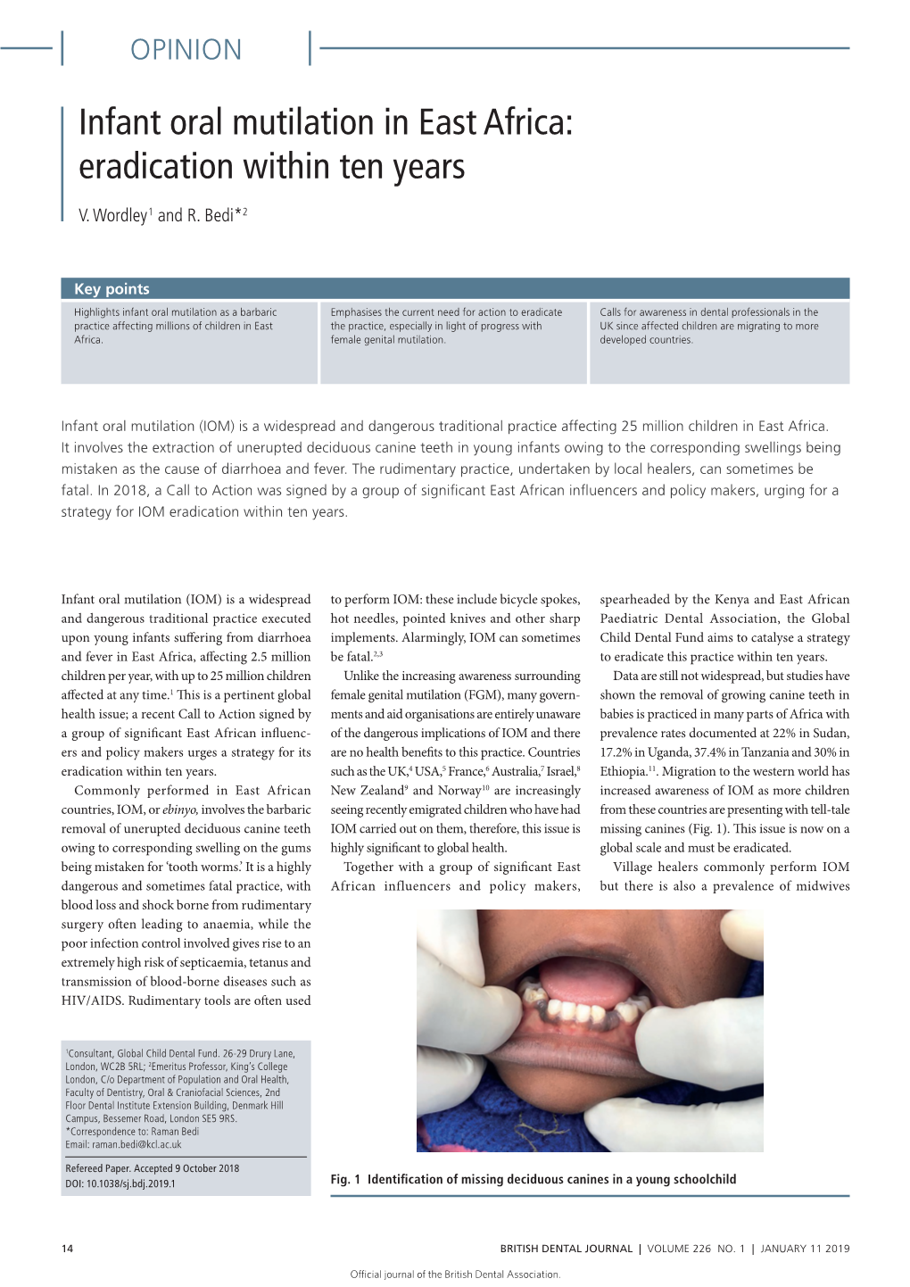 Infant Oral Mutilation in East Africa: Eradication Within Ten Years