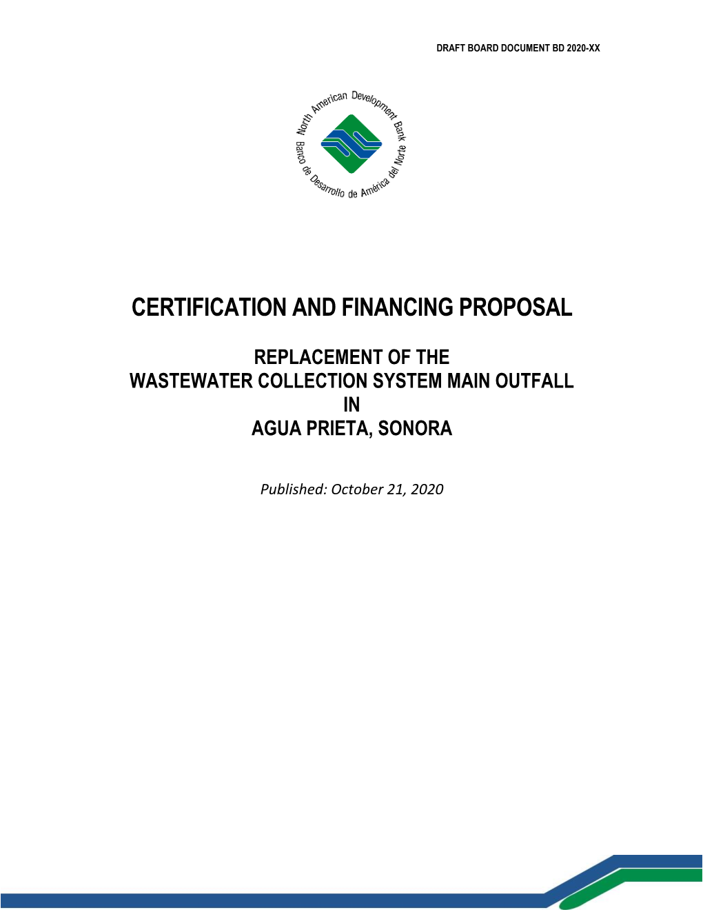 Certification and Financing Proposal