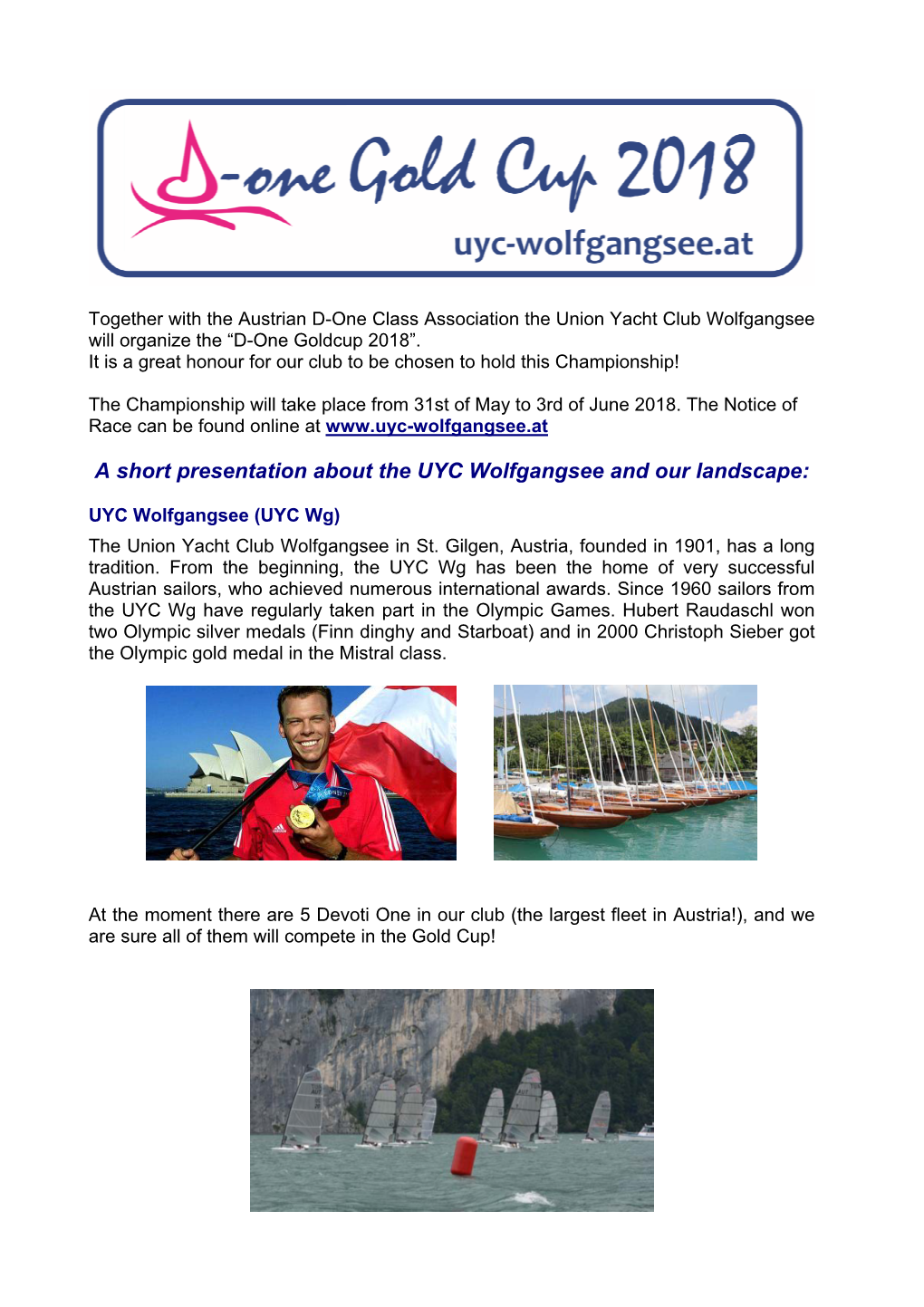 A Short Presentation About the UYC Wolfgangsee and Our Landscape
