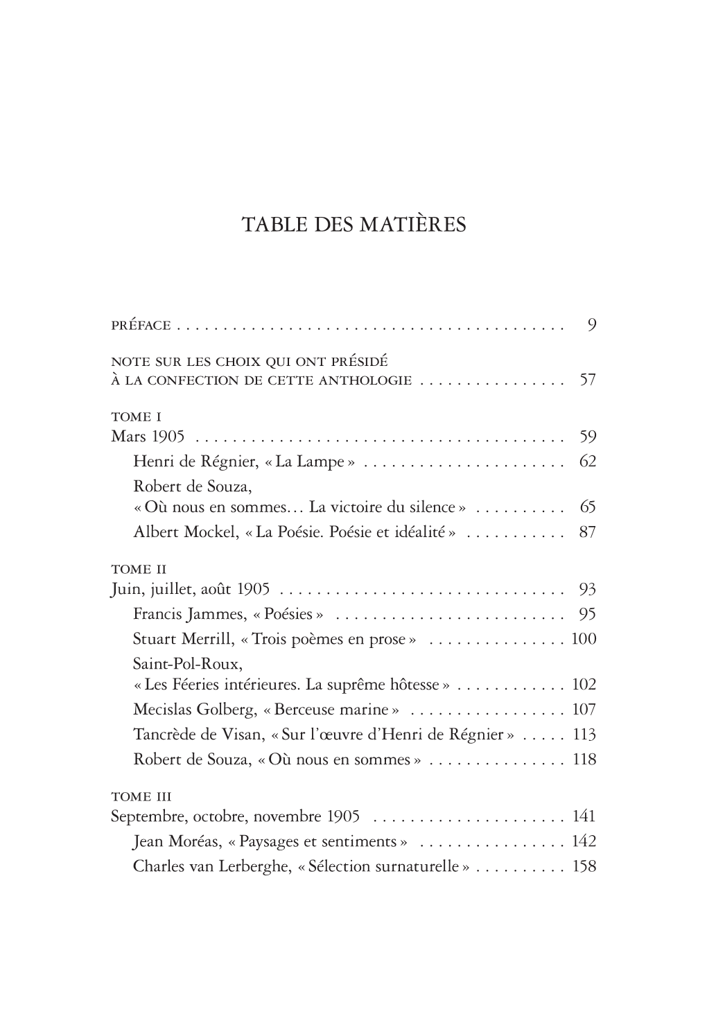 Table Des Matières