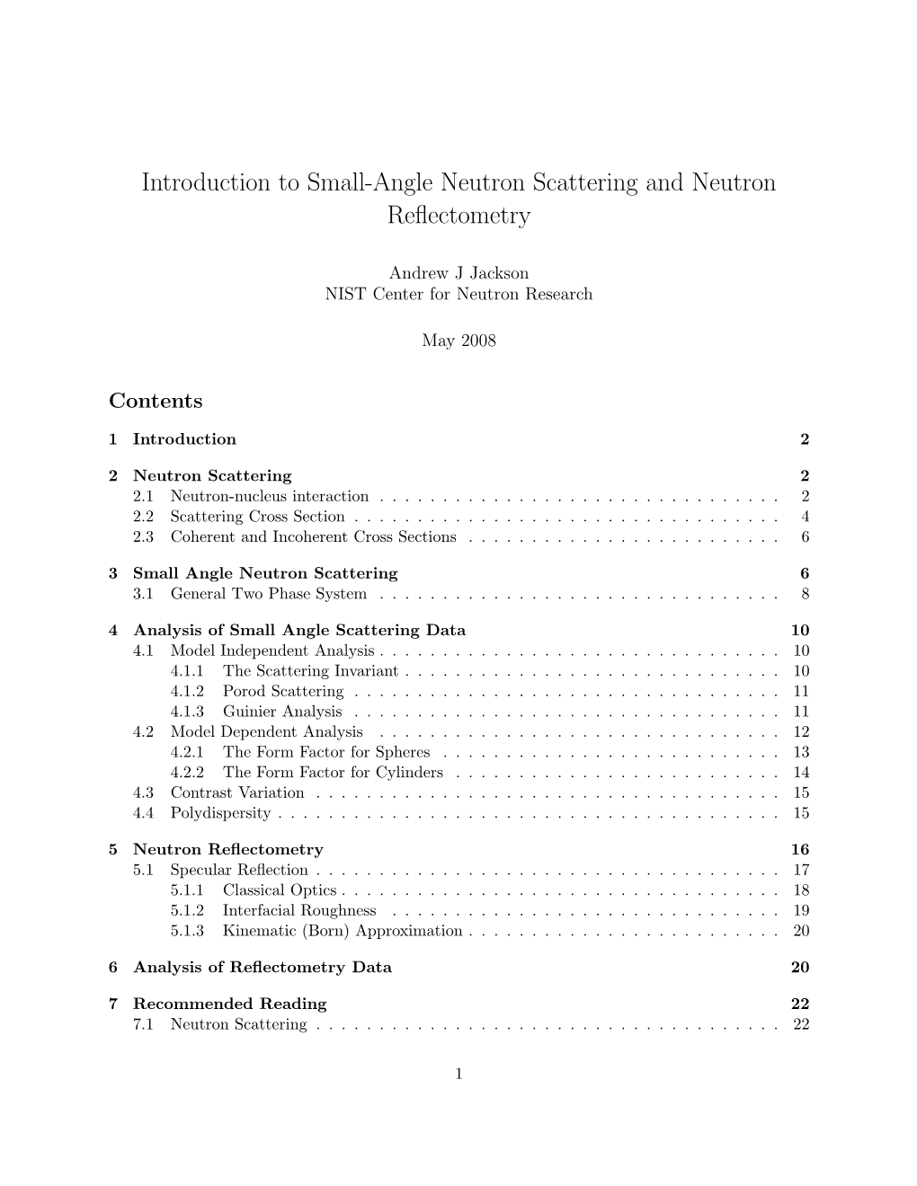 Introduction to Small-Angle Neutron Scattering and Neutron Reflectometry