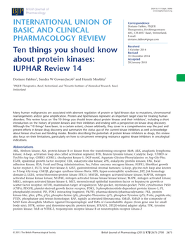 Ten Things You Should Know About Protein Kinases: IUPHAR Review 14