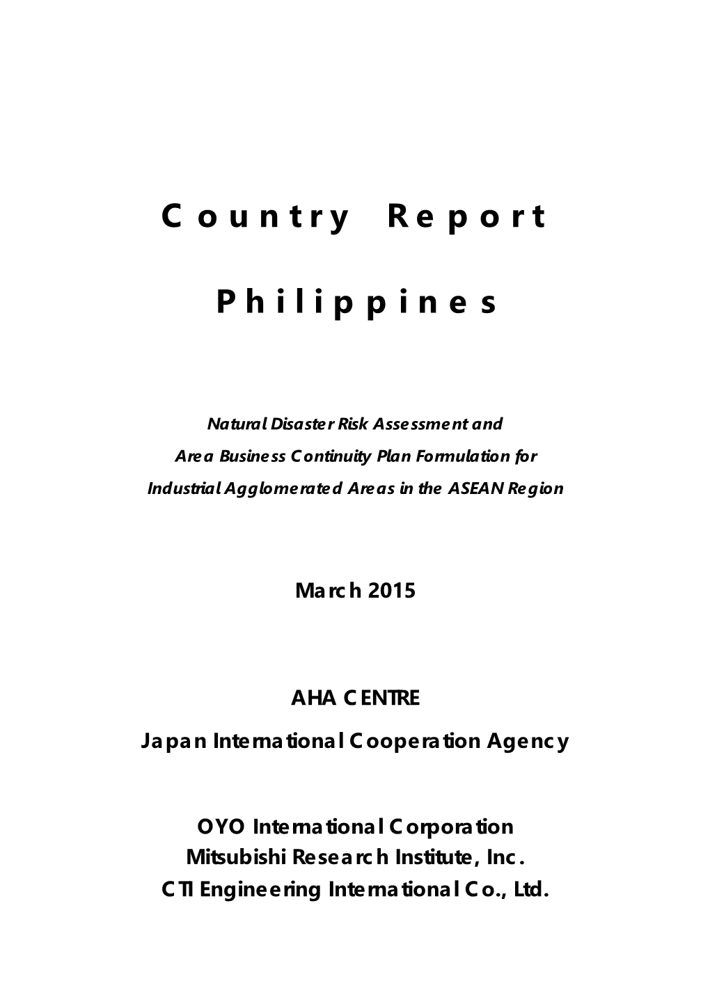 Country Report Philippines