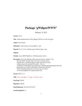 Package 'Gwidgetswww'