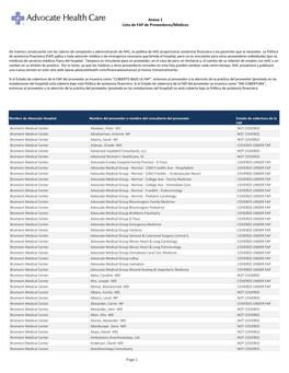 Anexo 1 Lista De FAP De Proveedores/Médicos Page 1