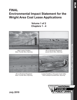 FINAL Environmental Impact Statement for the Wright Area Coal Lease Applications