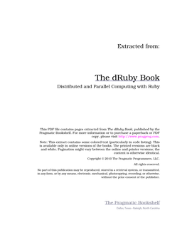 The Druby Book Distributed and Parallel Computing with Ruby
