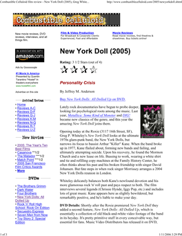 Combustible Celluloid Film Review - New York Doll (2005), Greg White