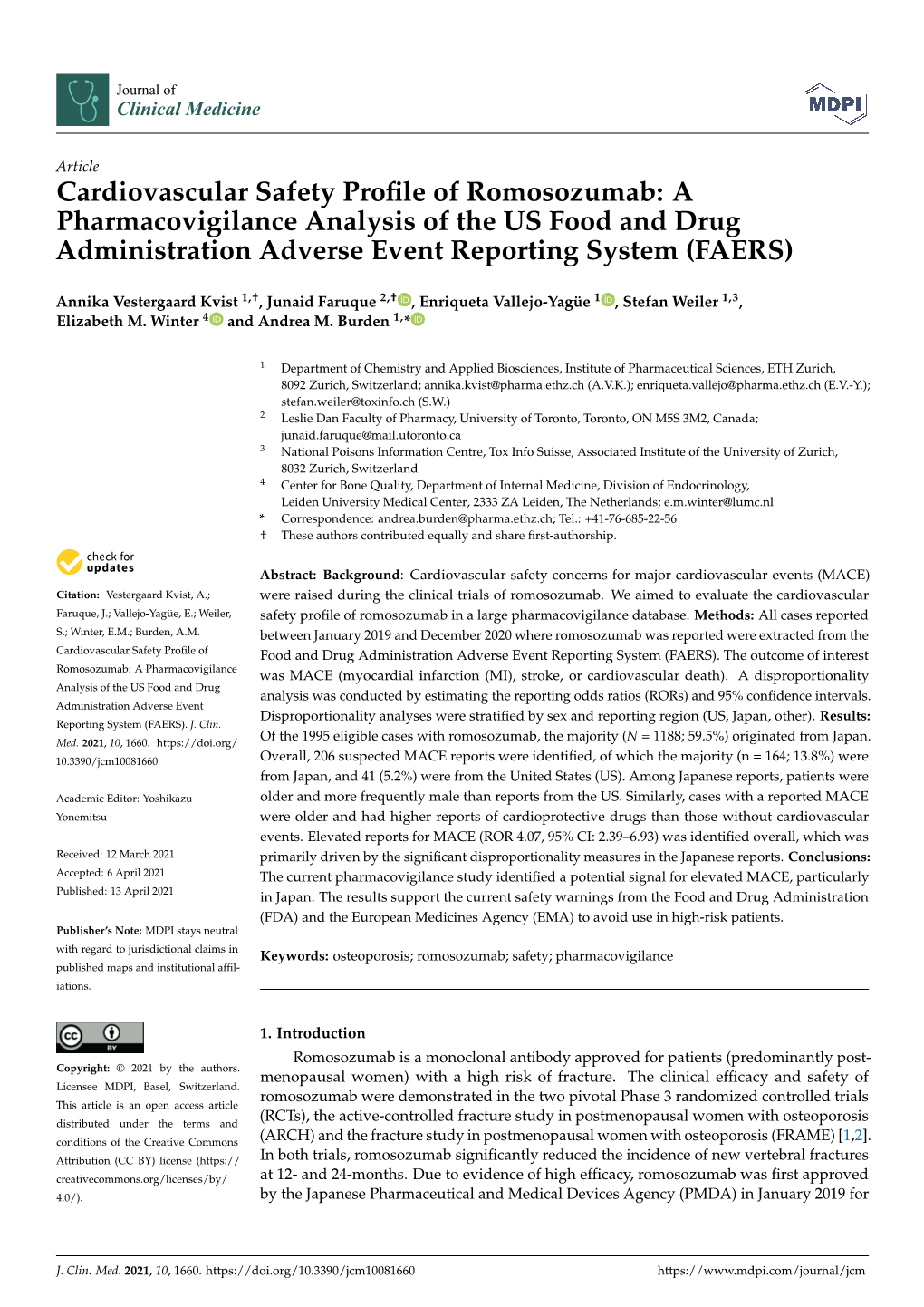 Cardiovascular Safety Profile of Romosozumab