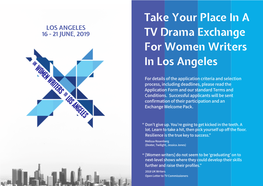 Take Your Place in a TV Drama Exchange for Women Writers In