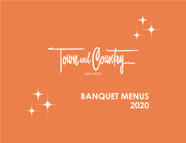 Banquet Menus 2020 Food and Beverage Guidelines