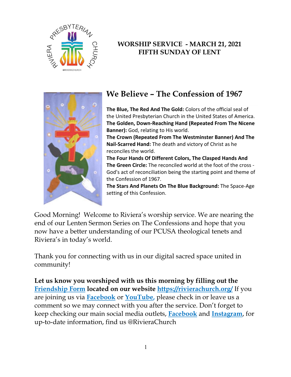 We Believe – the Confession of 1967