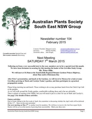 Australian Plants Society South East NSW Group Page 1