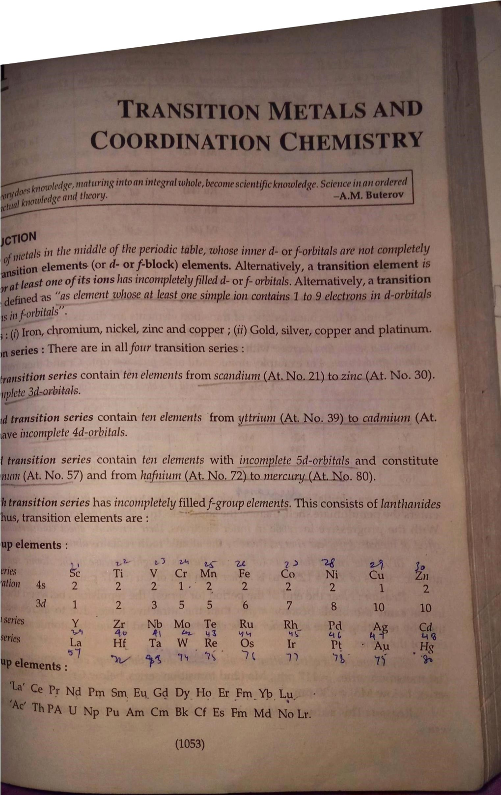 Transition Metals and Coordinationchemistry