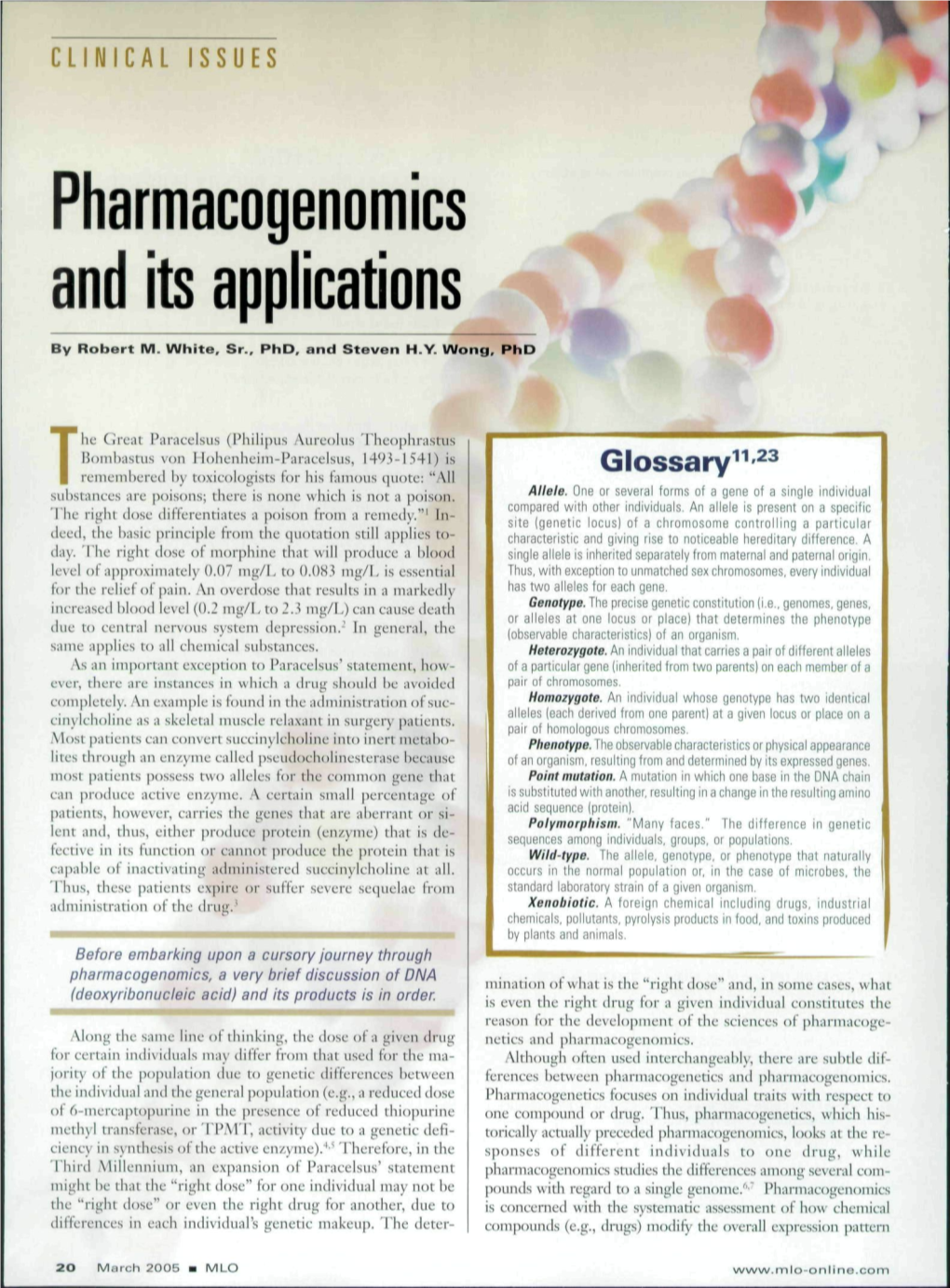 Pharmacogenomics and Its Applications ^