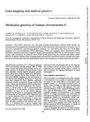 Gene Mapping and Medical Genetics Molecular Genetics of Human