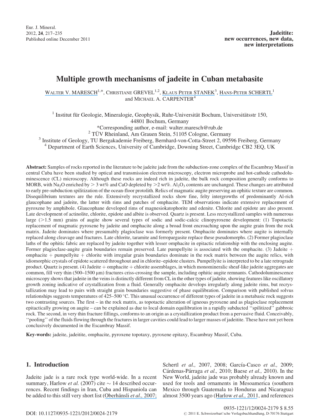 Multiple Growth Mechanisms of Jadeite in Cuban Metabasite