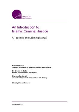 An Introduction to Islamic Criminal Justice