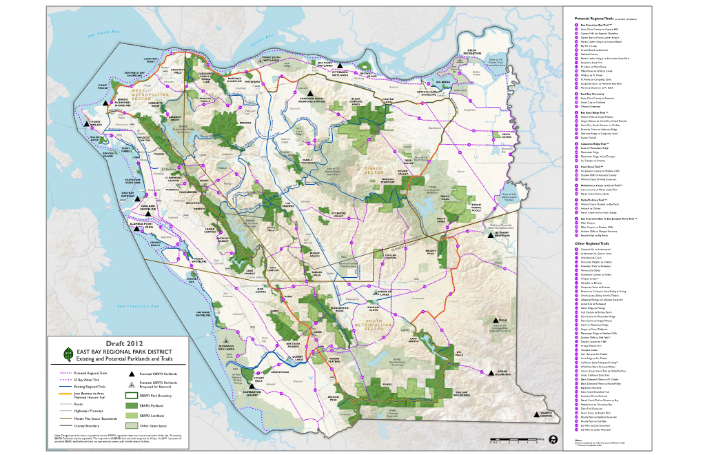 EBRPD Draft Map of Potential Trails