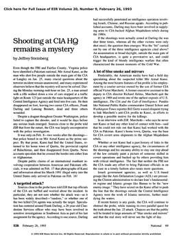 Shooting at CIA HQ Remains a Mystery