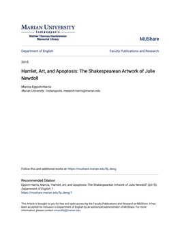 Hamlet, Art, and Apoptosis: the Shakespearean Artwork of Julie Newdoll