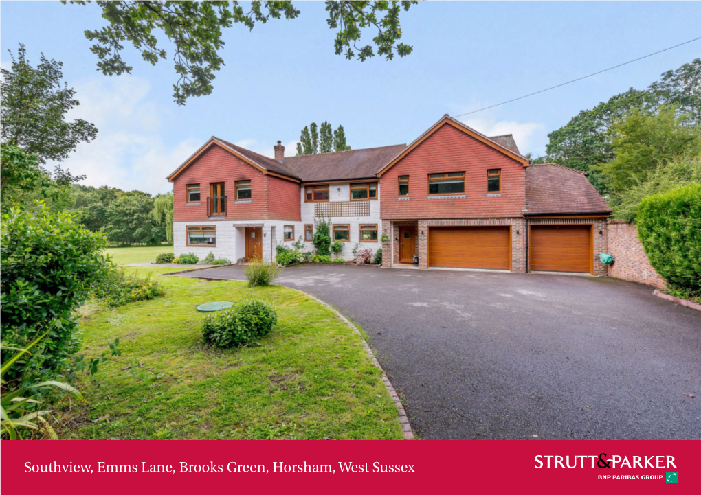 Southview, Emms Lane, Brooks Green, Horsham, West Sussex Southview, Is Currently Being Used As a Gymnasium, Whilst a Practical Workshop/Store Sits Alongside