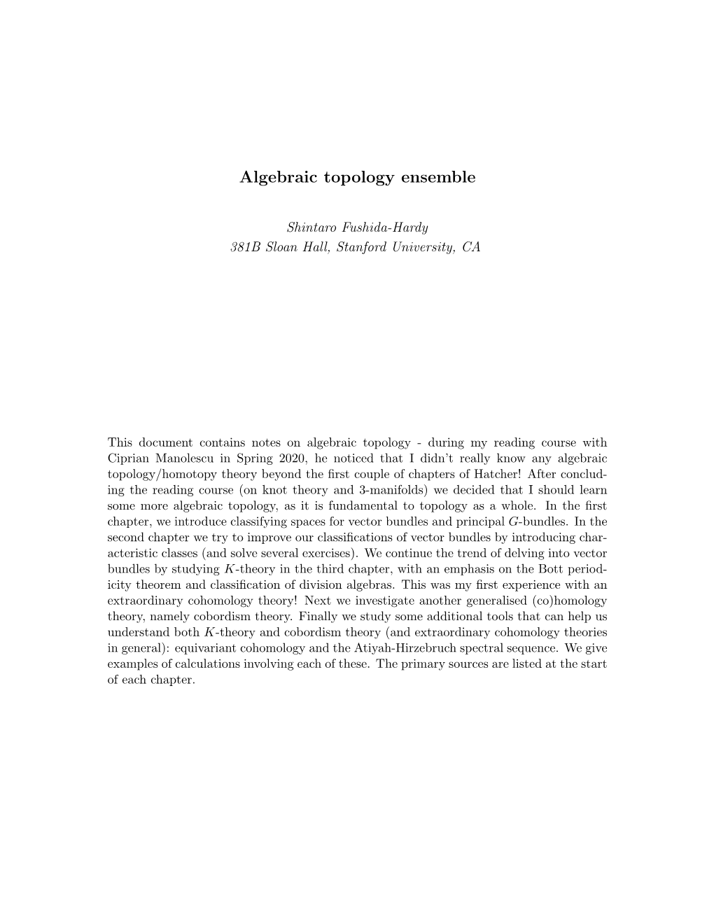 Algebraic Topology Ensemble