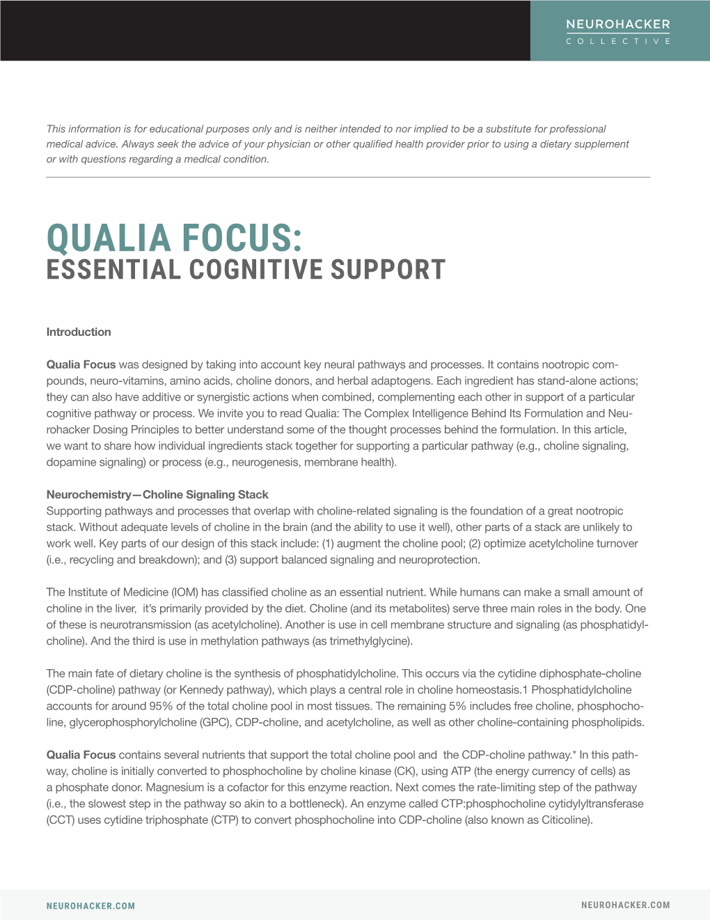 Qualia Focus: Essential Cognitive Support