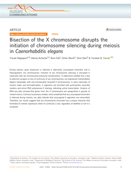 Bisection of the X Chromosome Disrupts the Initiation Of