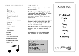 Ceilidh Folk Traditional Music & Song for Dancing & Listening